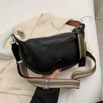 Bag Pack woman 2021 new wave Han version wide shoulder strap Womens Crescent Fashion Girls texture Soft leather Oblique Satchel Shoulder Bag