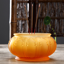 Taiwan craftsmanship ancient law glazed auspicious flower burning incense stove Home Upper incense for incense Home Incense Burner Buddhist Incense Burner