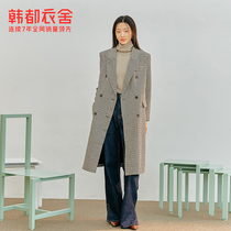 Hans clothes house 2022 Spring new womens fashion Fashion Plaid Loose thin medium long suit PV9894