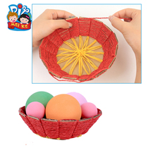 Paper rope paper card woven flower basket kindergarten children handmade diy material package creative materials New Products