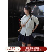 Ouyang Xi clever cream sweet girl shirt casual chic top 2021 new purple temperament shirt