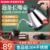 Grelide WKF-826B Long Mouth Electric Kettle 304 stainless Steel Mini Small Capacity Cooking Teapot