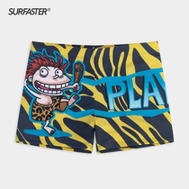 Swimming trunks mens anti-embarrassing swimsuit fashion equipment personality printing flat corner three-point shorts sexy summer professional