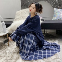 Pregnant women autumn suit fashion foreign style out Korean autumn and winter New dress loose size two-piece set