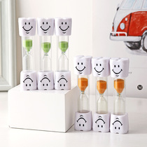 Creative cute Mini smiley teeth hourglass time timer ornaments children brushing tea funnel with hand gift