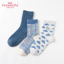 caramella socks Womens Mid-tube socks tide ins spring and autumn socks joyful cotton socks lolita Korean version of ulzza