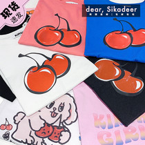 Spot Korea direct mail KIRSH Cherry T-shirt women fine flash offset printing cotton short sleeve 21 summer New