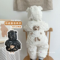South Korean baby clothes baby winter clothing one-piece clothes thickened with light and thin down clothes warm out for the winter