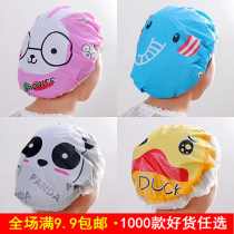 Bath washing head hat Female style children bath hat kitchen anti-oil hat swimming hat swimming hat waterproof body wash with cartoon waterproof