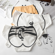 3 panties female cotton girl student cute this year girl with ear pattern cartoon cotton triangle summer
