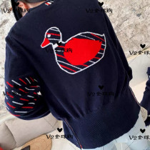 Thom Browne Japan 19 autumn winter TB four-bar color strip back duck inlay mens knitted cardigan