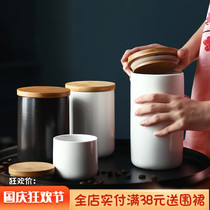 Nordic ceramic with lid sealed cans food coffee bean flour storage tea storage seasonings household storage cans
