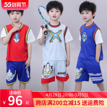 Boy suit Summer Ottmann clothes sportswear short sleeve T-shirt slim fit two sets 2022 new cool handsome summer dress