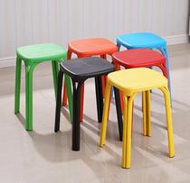  Shuo material round stool dining stool fashion color square stool Dengzi non-slip eating small plastic stool thickened living room