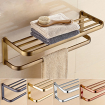 Nordic American black and white gold antique brushed towel rack rose gold all copper thickened towel rack toilet pendant