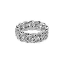 BONELESS COPPER MATERIAL GOLD AND SILVER INSERT DRILLING RING HIP HOP TRAMPOLINE HIGH STREET METIDE STREET RING