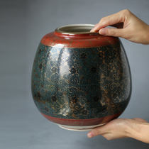 Japans Jiugu Saki Xiu Ming made a glaze on the Gold grain and a big reward in the inscription box