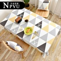 NPVU tablecloth waterproof and oil-proof disposable rectangular desk tablecloth Nordic home cotton tablecloth coffee table mat ins ins ins