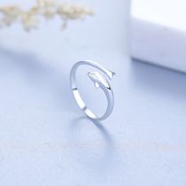 s925 sterling silver fashion Wild Angel dolphin ring Korean temperament elegant silver ring ring opening