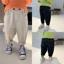 Cute Germination Boy Casual Pants Spring Autumn 2021 New Child Clothing Male Baby Foreign Air Long Pants Children Fall Pants Tide