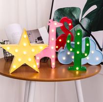 ins Wind Flamingo cactus led Star Moon Night Light modeling light photo background decorative light