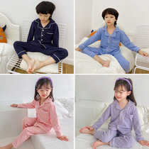 2020 Autumn and Winter new childrens velvet fever pajamas set for boys and girls cardigan home clothing warm two-piece set