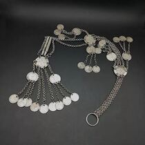 Aying Miao Yi Guizhou Yunnan ethnic style retro Miao silver long necklace minority waist chain