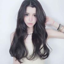 Wig female long curly hair big wave pseudo-mother cross-dress reverse string bangs realistic natural straight hair full head cover