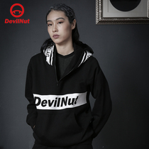 DEVIL NUT demon Tide brand men and women neutral couples plus velvet hooded pullover jacket AOL ASV