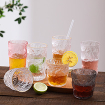 Ice Textured Glass Cups Home High Face Value Thickened Water Cup Tea Cup Day Style Nordic Ins Beer Mug Cup Juice Cups