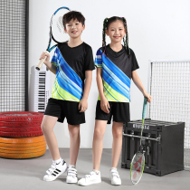 Childrens Badminton Clothes Customized Tennis Table Tennis Girls Competition Training Costumes Short Sleeve Boys Sports Kit