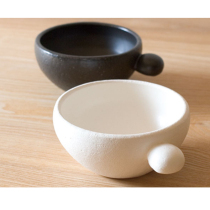 Japan imported Wangu roasting single ear small milk pot clay bowl straight fire available household oatmeal bowl dessert bowl can oven