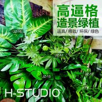 Large number simulation green planting reptile box Lu tortoise lizard lizard frog vigil and decoration fake plant