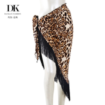 Dankai female Latin dance BAO WEN tassel triangle denim dance lace waist scarf women practice skirt accessories hip scarf