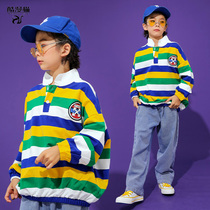 Boy hiphop hip hop hip hop street dance costume childrens drum performance suit jazz dance new long sleeve new outfit