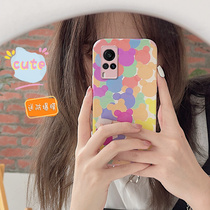 X-IT suitable for vivo X60 mobile phone case candy polka dot straight edge fine hole lambskin full protective cover