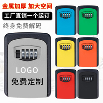 Construction site decoration cats eye password key box homestay door metal anti-theft wall-mounted storage password lock storage box