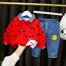 Baby clothes spring and autumn suit split male baby net celebrity foreign style fashion handsome 4 spring 1 year old 2 children 3 tide