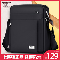 Seven Wolves Single Shoulder Bag Mens Bag Leisure Skew Satchel Bag Oxford Bumen Pack 2021 New Fashion Tide Small Backpack