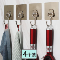 Stainless steel strong adhesive hook adhesive door rear non-marking suction cup hanging single hook non-hole vertical bathroom hook