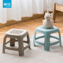 Camellia plastic stool rattan small square stool baby stool childrens stool small stool changing shoe stool plastic stool bathroom stool
