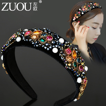 Hairband female simple Korean elegant temperament imitation pearl hair cave Baroque retro wide edge heavy industry hairpin headband