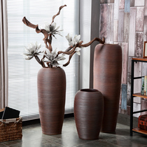 Jingdezhen modern minimalist home ceramic vase living room flower arrangement decoration window villa retro floor large flower pot