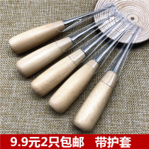 Hand-made leather drilling tool for yakitong wooden handle awl with thick handle