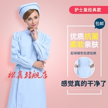 Nurse clothes Long-sleeved slim-fit pharmacy beautician intern doctor clothes White coat overalls partial lapel round collar winter