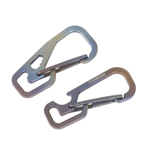 Titanium artisan outdoor equipped with titanium hanging buckle metal quick hanging key buckle portable D type mountaineering multifunction EDC belt