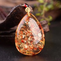 Pure Natural Old Honey Waxed Pendant Flower Perpper Water Drop No Sign Chicken Oil Yellow Raw Stone Amber Male And Female Fur Coat Chain Necklace