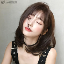 Wig woman short haired shoulder with long haired pear flower head Qi Liu Haifluong extroverted short curly hair BOBO head full headgear style