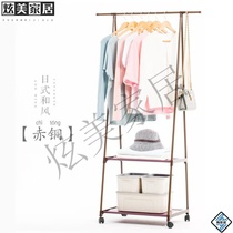 Floor-to-ceiling hanger with wheels Dormitory storage artifact Single-rod stainless steel hanger Bedroom drying