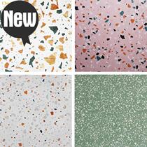 Terrazzo floor tile color pink living room clothing store non-slip floor tile green quartz 8 stone white tile antique
